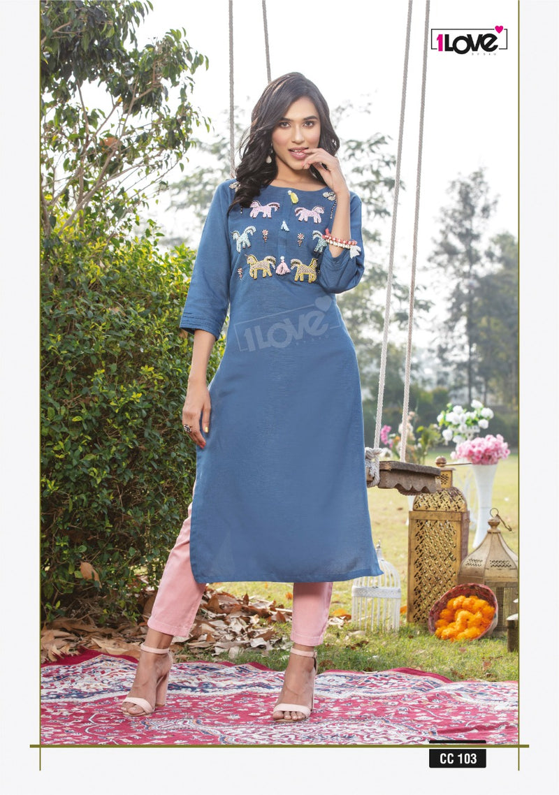 Sky Blue Plain Handloom Kurti at Rs.1167/Piece in jaipur offer by Living  Cocoon Retail Limited
